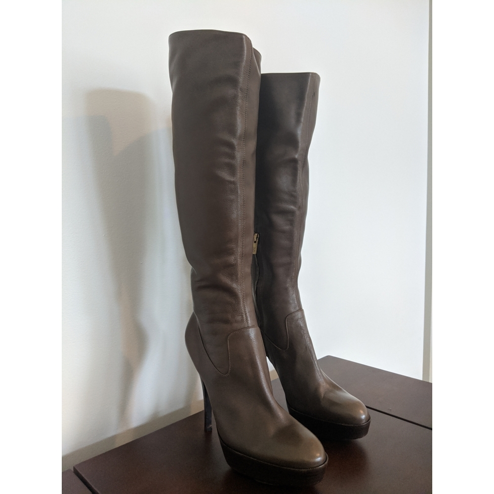YSL Leather knee length Platform Stiletto boots